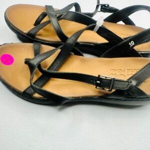 Add 'Skechers Luxefoam New Black leather strappy sandals with buckle size 10